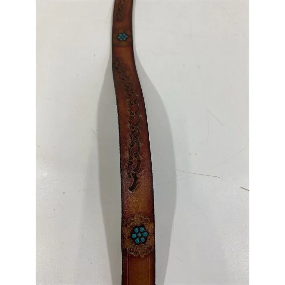Vintage Hand Tooled Leather Southwestern‎ Belt “Fred” Size 44
